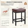 thumbnail image 3 of Sybels 24" Saddle Bar Stools (Set of 2) - PU Leather Counter Stools with Footrest for Kitchen Island, Cafe，Brown, 3 of 7
