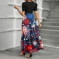 thumbnail image 5 of Youmylove Maxi Dresses for Women Independence Day Printed Large Swing Dress Summer Short Sleeve Casual Dresses Fashion Boho Sundress Flowy Beach Long Dresses, 5 of 6