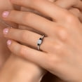 thumbnail image 4 of Gem Stone King 925 Sterling Silver Cushion White Moissanite and Black Onyx 3 Stone Engagement Ring for Women (0.96 Cttw, Gemstone Birthstone, Size 8), 4 of 6