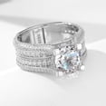 thumbnail image 2 of Luxury Round Cut Sterling Silver S925 Sterling Silver Engagement Ring CZ Engagement Ring - Round Cut Ring - Cubic Zirconia Ring - Sterling Silver Ring, 2 of 5