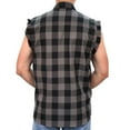 thumbnail image 2 of Hot Leathers FLM5203 Men's No Sleeve Fringe Grey and Black Flannel Shirt 5X-Large, 2 of 2