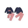 thumbnail image 2 of BemeyourBBs 2Pcs Toddler Baby Boy Farm Animal Outfit Spring Fall Clothes Long Sleeve Crew Neck Embroidery Sweatshirt with Plaid Pants Set, 2 of 9