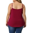 thumbnail image 4 of DARING DIVA Women's Plus Cami Tank Lace Front Sleeveless Tops 2X Burgundy, 4 of 6