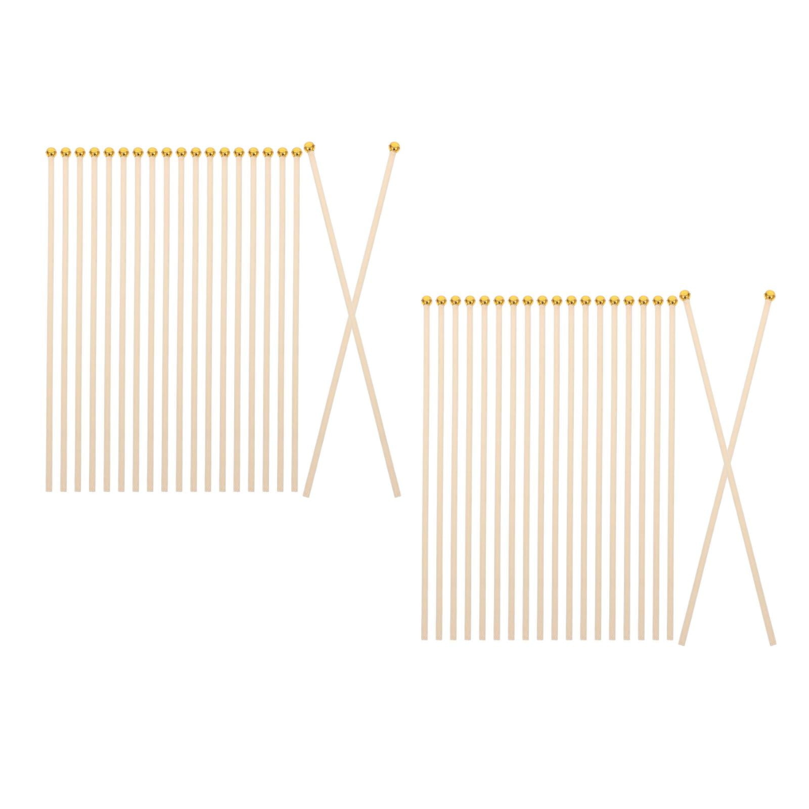 Raindrops Mini Wood Flag Poles for Decoration, 100 Pieces, 11.8 Inches , Perfect for Crafts and Displays