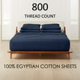 thumbnail image 2 of ABORN 800-Thread-Count, 100% Egyptian Cotton, 6 PC Full Mediterranean Blue 15" Deep Pockets, 2 of 8