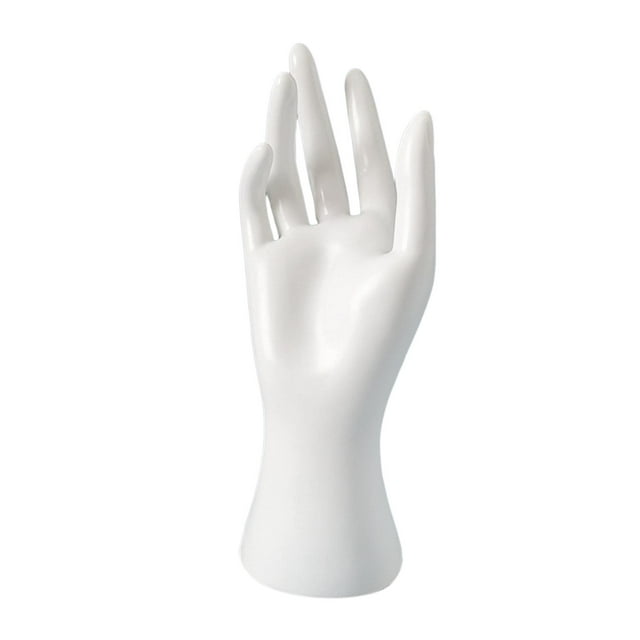 Mano de maniquí femenina, soporte para pulsera, brazalete, collar, expositor de joyas Blanco