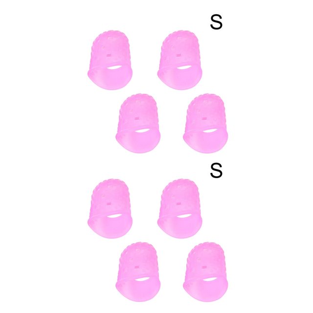 maskred 1/2/3/5 4pcs Left Hand Fingertip Protector Ukulele Guitar Fingertip Silicone Protective Pink S 2PCS