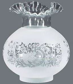 3 1/4" fit GAS SHADE ETCHED FLOWER DESIGN GLOBE FOR REFERBISH LAMP FIXTURE
