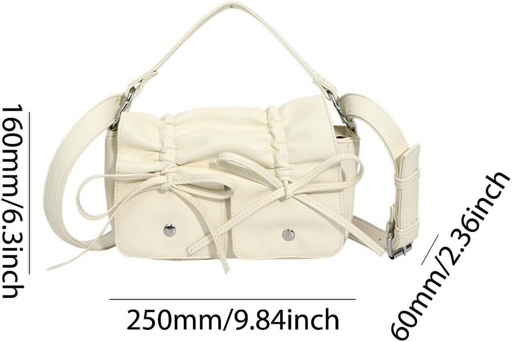 Juoxeepy Drawstring Bow Purse Y2K Shoulder Bag Vintage Bow