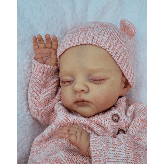 iCradle Lifelike Reborn Baby Dolls Girl 18 inches 45 cm Realistic Asleep Newborn Baby Dolls Girl Adorable Real Life Cloth Body Doll Gift for Kids Age 3