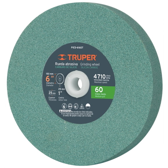 Piedra para esmeril 6 X 1 Truper Carburo de silicio grano 60