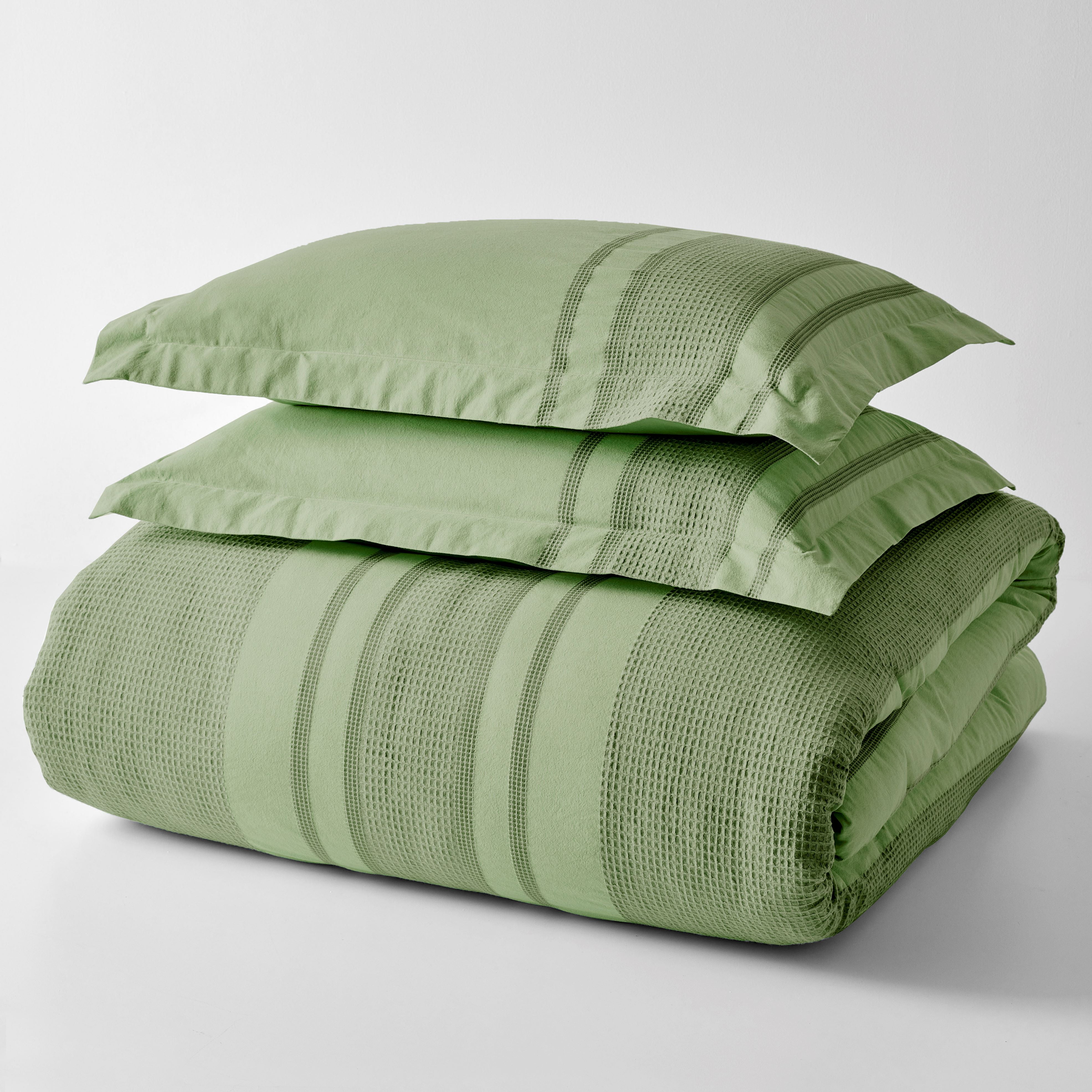 Better Homes & Gardens 3-Piece Green Waffle Stripe Comforter Set, King