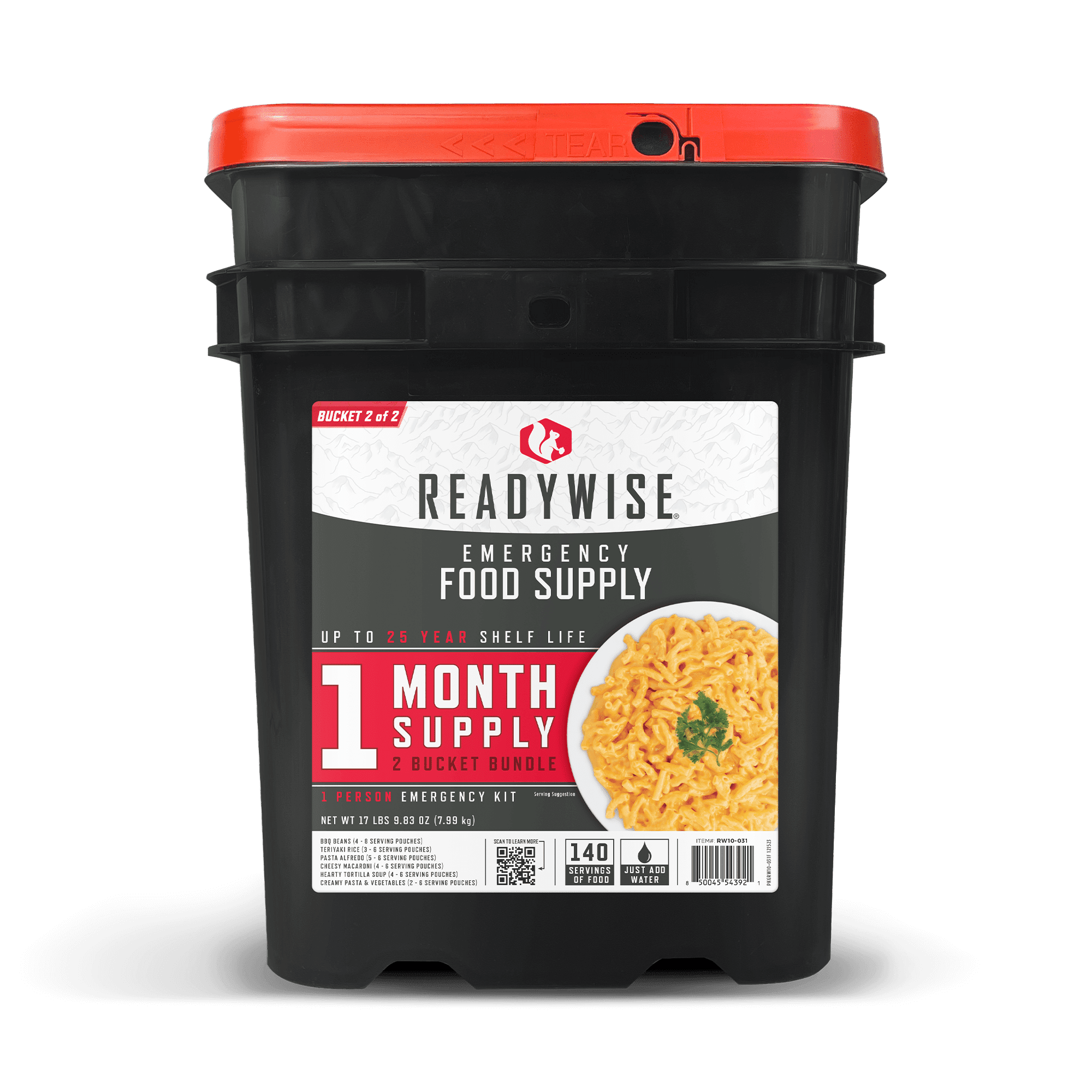 ReadyWise Emergency Food Supply 1 Month 298 Servings 35 lb 11.33 oz