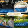 thumbnail image 6 of Sleeping Pad for Camping, 4in Thick Backpacking Air Mattress with Built-in Pillow & Foot Pump, Compact Sleeping Mat for Hiking, Tent, Car Camping(Blue), 6 of 6