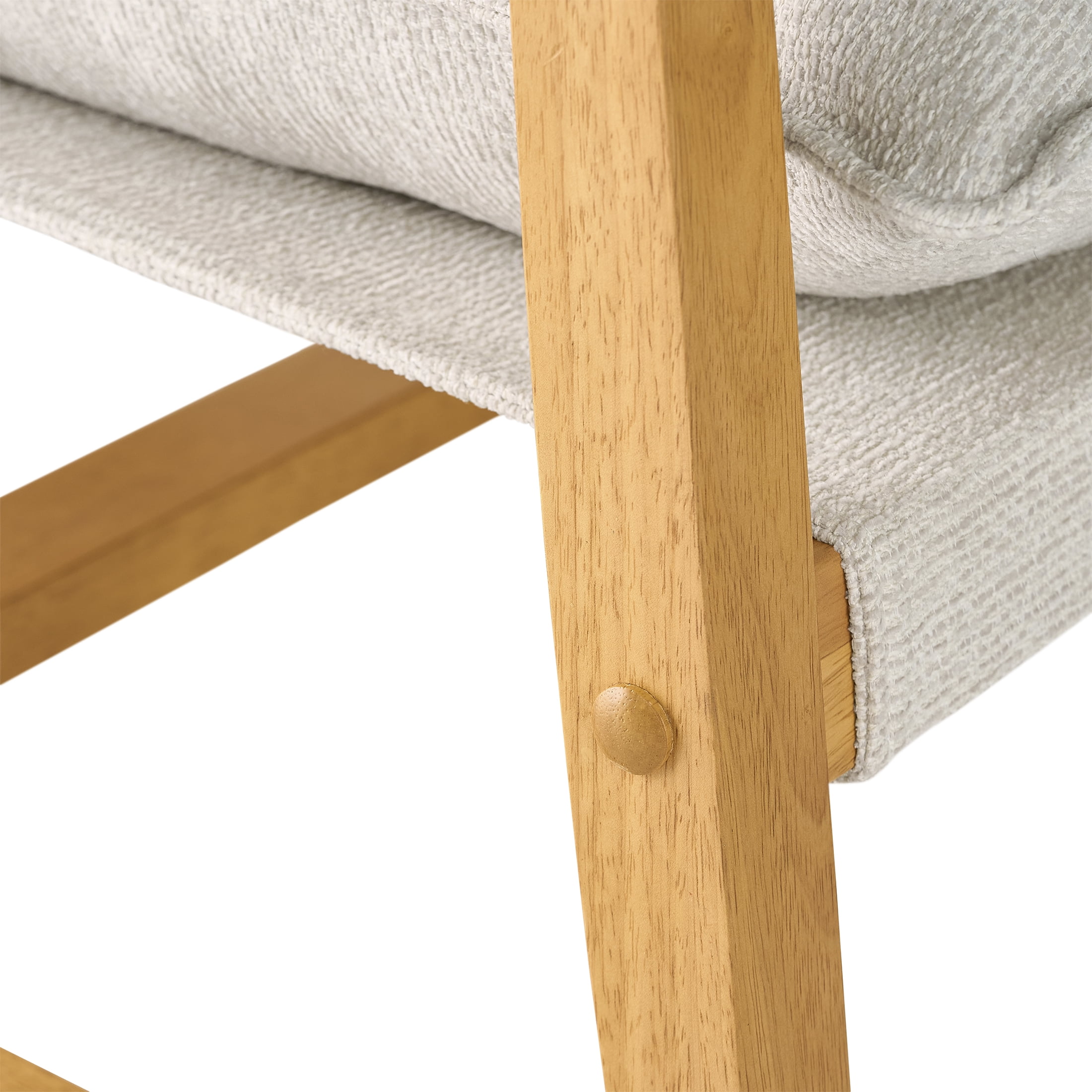 Better Homes & Gardens Wooden Ezra Sling Accent Chair, Cream Linen