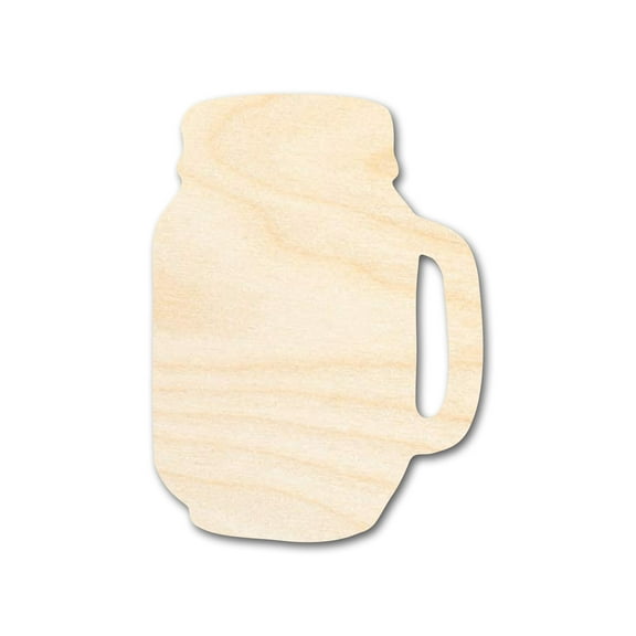 Unfinished Wood Jar with Handle Shape - Country Craft - up to 46" DIY 10" / 1/4"