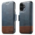 thumbnail image 2 of Dteck Magnetic Wallet Case for iPhone 16, Shockproof PU Leather TPU Wireless Charging Card & Cash Slots Anti-Scratch Rugged Protection Case, Blue, 2 of 12