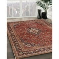 thumbnail image 2 of Ahgly Company Indoor Round Traditional Orange Salmon Pink Persian Area Rugs, 3' Round, 2 of 6