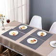 thumbnail image 4 of Placemats Set of 24 for Dining Table, Table Placemats, Rectangular Vinyl, PVC, 18x12 Inches - Gray, 4 of 8