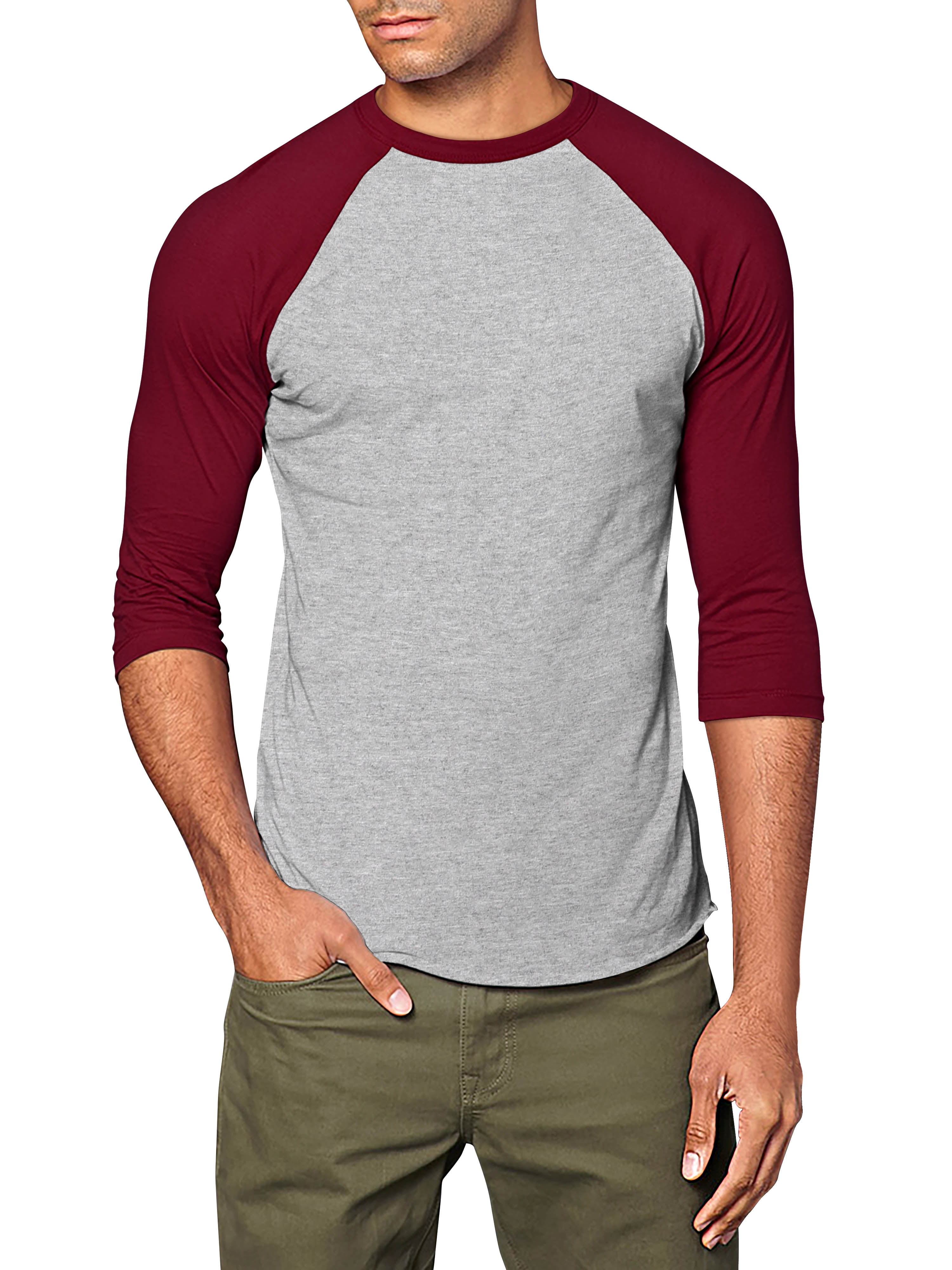Hat and Beyond Hat and Beyond Men's 3/4 Sleeves Raglan Cotton