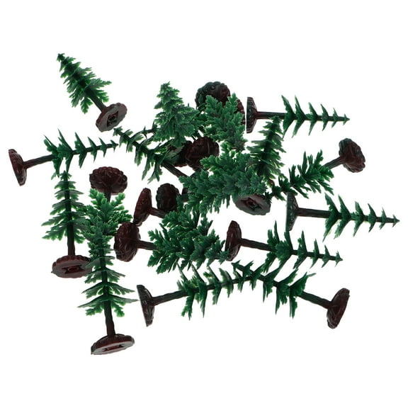 HOMEMAXS Realistic Mini Christmas Trees for Decors with Plastic Base and Green Color 20 Pieces 6.3 Inches