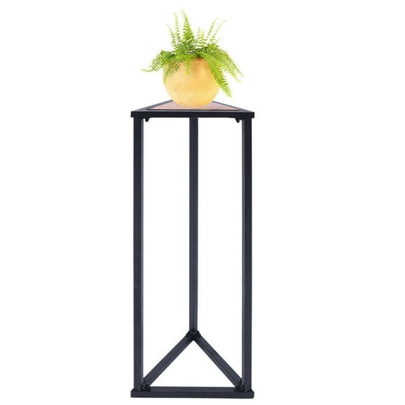 ToppiJoy 35.4 Inch Triangular Plant Stand, Black Metal Frame Flower Rack Potted Plant Pedestal Holder Suitable for Green Plants Vases Pots Crafts