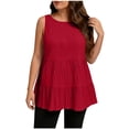 thumbnail image 1 of Ixbnca Débardeurs pour Femmes Grande Taille Sans Manches à Col Rond Blouses Décontractées Légères Tuniques Amples, 1 of 7