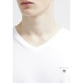 thumbnail image 4 of Gant Men's The Original Fitted V-Neck T-Shirt (234104), Medium, White, 4 of 4