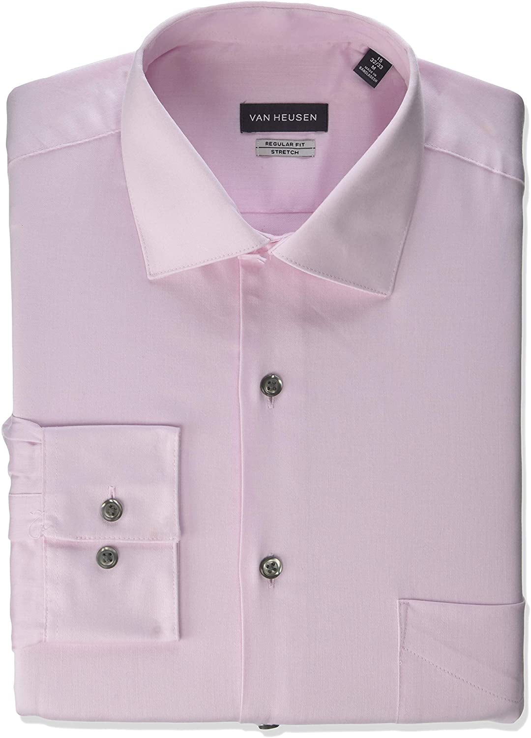 van heusen lux sateen regular stretch long sleeve dress shirt