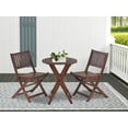thumbnail image 2 of Mederlo 3-Piece Acacia Wood Bistro Set, Wooden Folding Patio Furniture for Garden Backyard Balcony Porch w/ 1 Coffee Table and 2 Foldable Chairs, 2 of 18
