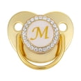 thumbnail image 1 of DPTALR Baby Pacifier 26 Letter Name Initials Clip Silicone Baby Pacifier Golden Shiny Newborn Pacifier, 1 of 3