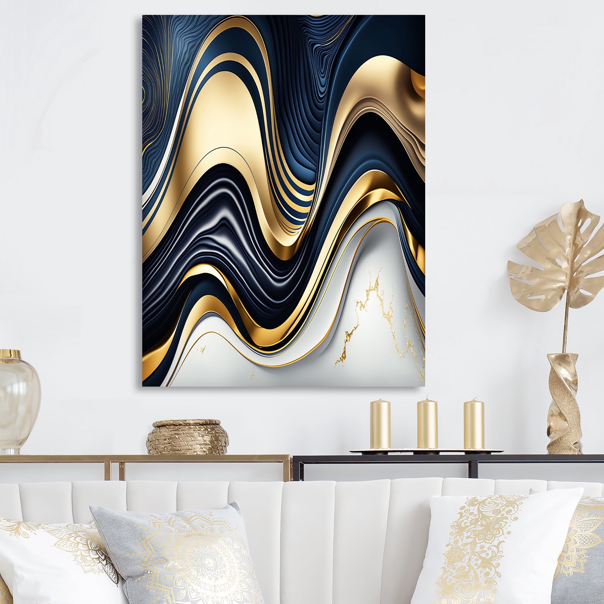 Designart Abstract Geode White I Canvas Wall Art