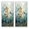 thumbnail image 2 of Designart "Birch Woods captivate Forest II" Tree Birch Framed Wall Art Set Of 2 - Blue Floral Framed Canvas Set For Living Room Decor, 2 of 6