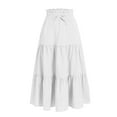 thumbnail image 6 of Twczz Girls Flowly Skirts- Elastic Waist Drawstring Casual Summer Kids Maxi Skirt White Size 14, 6 of 9