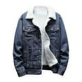 thumbnail image 5 of Winter Jackets for Men, Men Casual Denim Jacket And Velvet Stand Collar Single Breasted Jacket Coat, 5 of 5