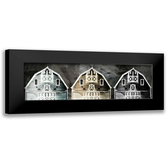 Sophie 6 24x10 Black Modern Framed Museum Art Print Titled - Old Barn Road