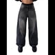 thumbnail image 1 of Pantalones Vaqueros de Pierna para Mujer, Desgastados, de Cintura Media, Estilo Vintage Y2K. Negro L, 1 of 7