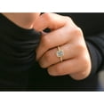 thumbnail image 2 of Kobelli 14k Gold Emerald Cut Forever One Moissanite Halo Engagement Ring DEF/VS, DEF/VS, 2 of 4