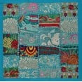 thumbnail image 4 of DK Homewares Decorative Throw Pillow Covers 16 x 16 Inch Cotton Vintage Patchwork Indian Square Embroiderded Cushion Covers (Size - 40x40 cm ; Color: Turquoise ) - Set of 2 Pcs (Cover Only), 4 of 4