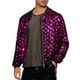 thumbnail image 1 of CHAQUETA CHIC para Hombres Chaqueta de Béisbol con Lentejuelas Argyle Chaqueta Brillante para Fiesta Club Color Rojo Rosa, 1 of 6