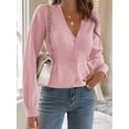thumbnail image 3 of Women'S Fall Cardigan Sweater Fashion Trend Long Sleeve Top Casual Jacket Vacation Button Sweater White XL, 3 of 6