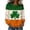 #243-Green, variant on Craaazy Women's St. Patrick's Day Printed Waffle Green Graphic Casual Crewneck Long Sleeve Shirts Gifts