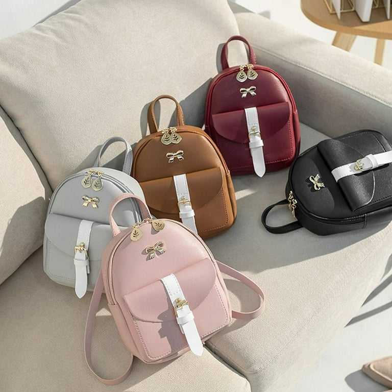 Cute Graceful PU Leather Leaf Hollow Mini Backpack Small School Bags Bagpack Shoulder Bag BLACK Walmart