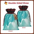 thumbnail image 2 of Rocae Teal Turquoise 1 Print Christmas Drawstring Linen Gift Bag with Drawstrings Treat Bag Goody Present Bags for Christmas Party Favor, 2 of 8
