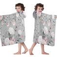 thumbnail image 4 of Pioneer Flower Floral Print Pattern Hooded Bath Towel，50"x30" for Ages 3 To 12 Kids, Quick Dry Lightweight Soft Microfiber Hood Beach Towel Cover Up for Kids, 4 of 7