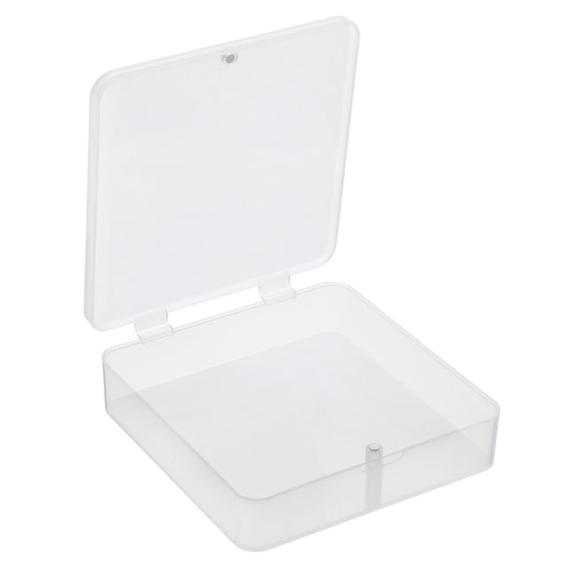 Caja de almacenamiento cuadrada de plástico transparente de 120x30mm con tapa, paquete de 4