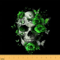 Castle Fairy Gothic Skull Fabric by the Yard 5 Yards for Teens,Chic Flower Fabric for Sewing,Happy Halloween Home Decor Fabric by the Yard,Super Cozy Room Decor