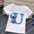 thumbnail image 3 of Camiseta de algodón con letras ABCD de Stitch para niños, camisetas combinadas, camisetas de dibujos animados Kawaii, ropa informal para niños y niñas, camisetas Harajuku para niños y niñas, 3 of 5
