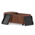 thumbnail image 4 of Avalon 42 inch Wide Contemporary Storage Ottoman in Distressed Saddle Brown Vegan Leather, 4 of 17