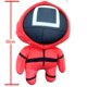 thumbnail image 5 of Peluche de 30 cm del juego del calamar, para niños, regalo para cumpleaños, San Valentín, Navidad, cuadrado, rojo, 5 of 5